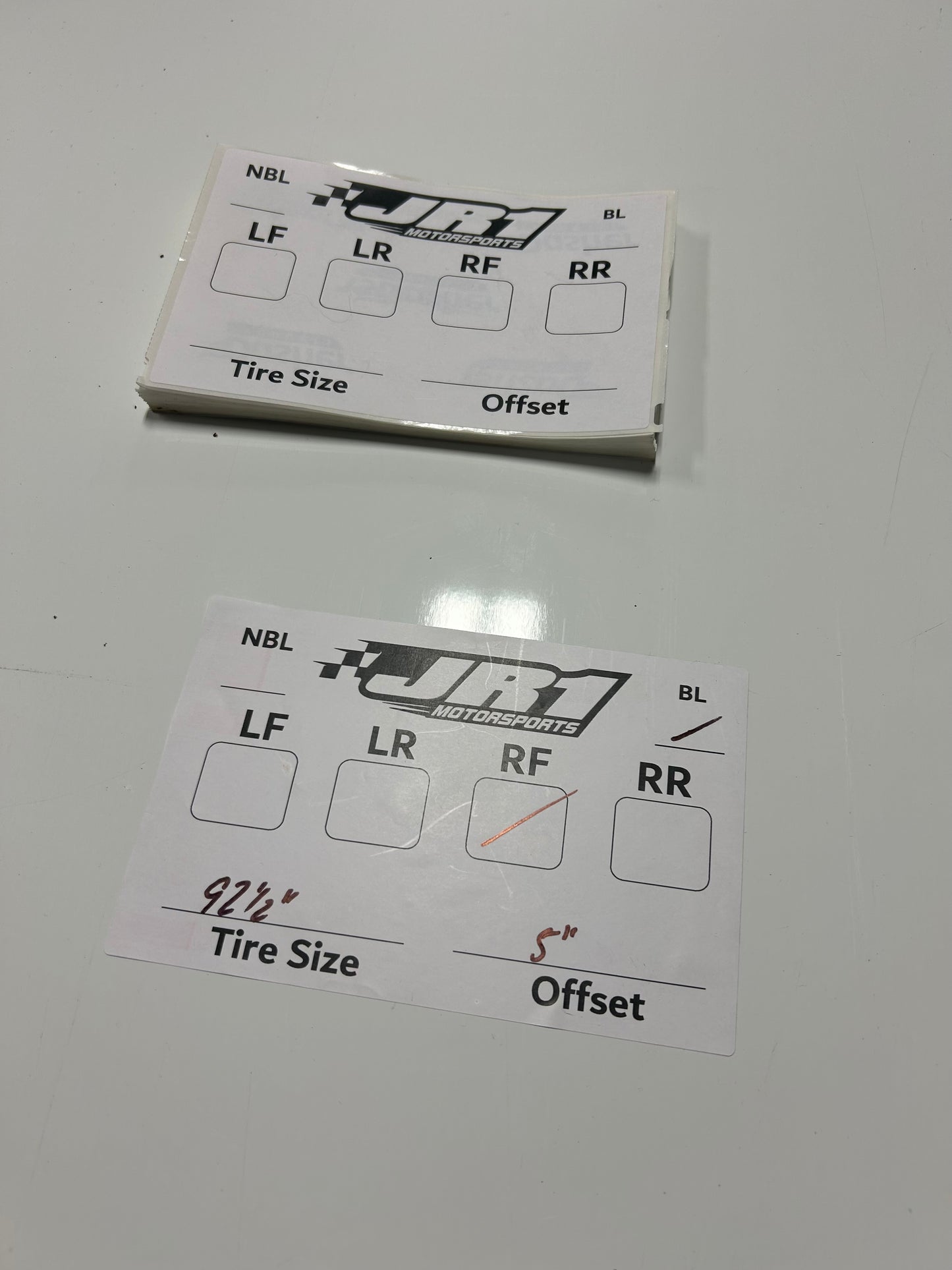 Tire Prep Labels