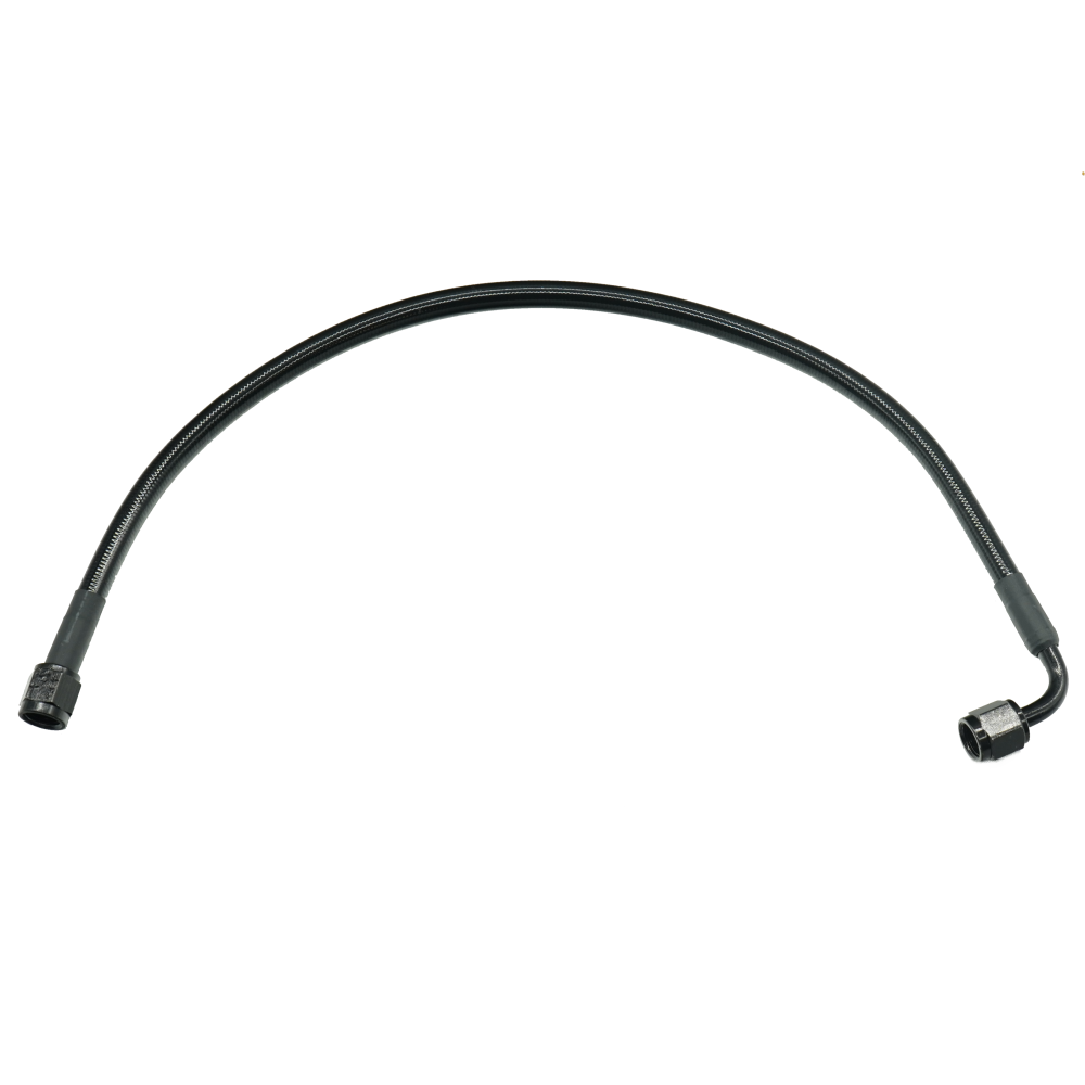 Black Max AN3 Brake Line w/90° & Straight End - 24"