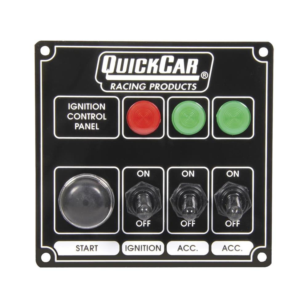 Quickcar Ignition Black Panel - 2 Acc Toggles w/ Lights