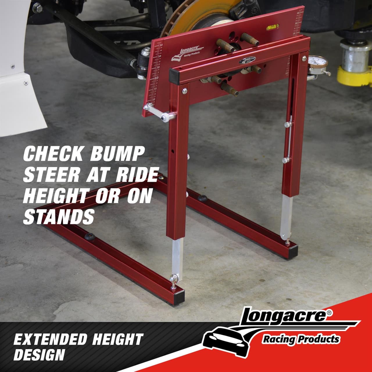 Longacre Precision Bump Steer Gauge w/ Billet Plate