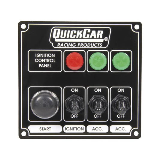 Quickcar Ignition Black Panel - 2 Acc Toggles w/ Lights